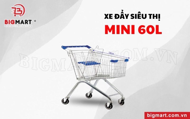 xe đẩy siêu thị tại Tây Ninh mini 60l 