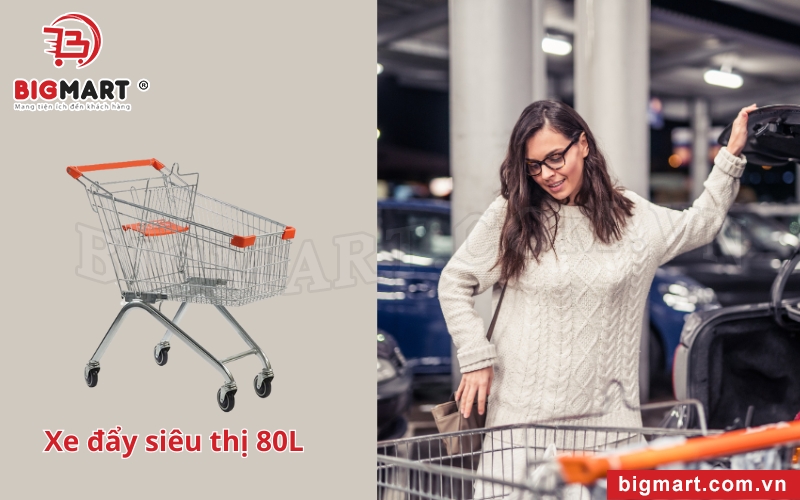 Xe đẩy siêu thị tại Thái Bình 80L