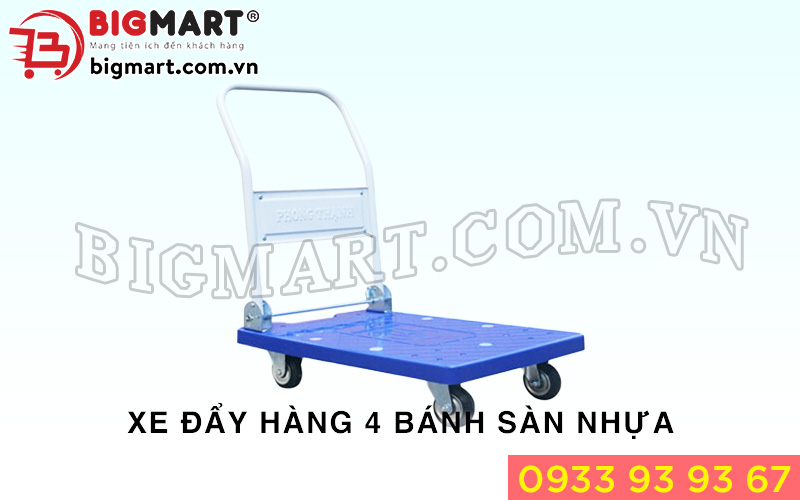 Xe đẩy hàng 4 bánh sàn nhựa