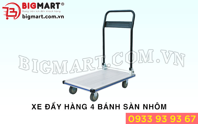 Xe đẩy hàng 4 bánh sàn nhôm