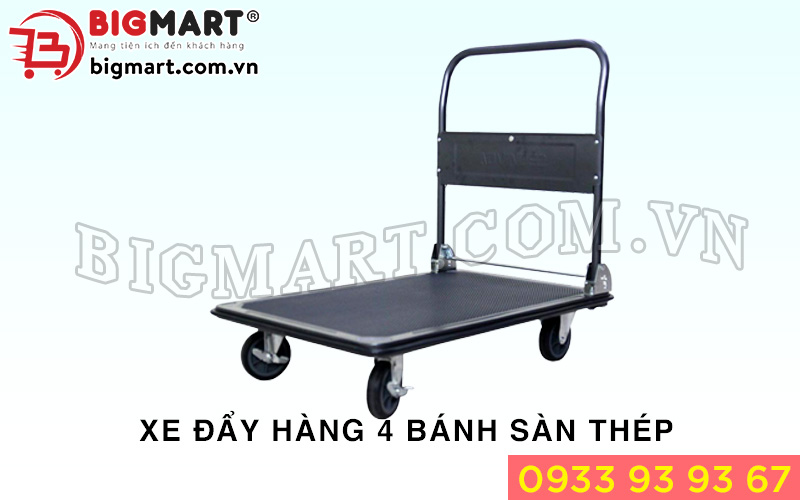 Xe đẩy hàng 4 bánh sàn thép