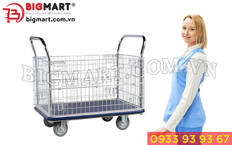 Xe đẩy hàng 4 bánh SUMO có lưới bảo vệ HG-313