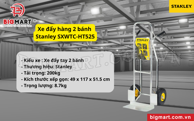  Xe đẩy hàng 2 bánh Stanley SXWTC-HT525