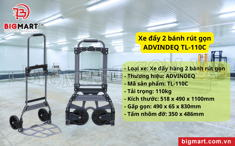 Xe đẩy 2 bánh rút gọn ADVINDEQ TL-110C