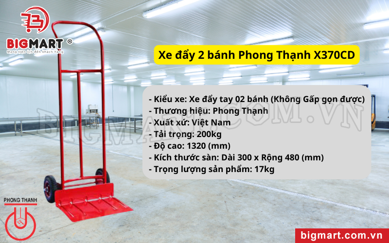 Xe đẩy 2 bánh Phong Thạnh X370CD