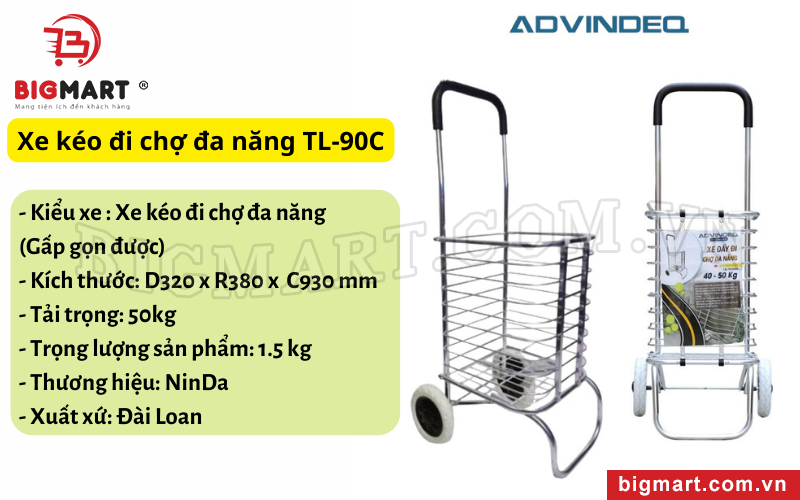 Xe kéo đi chợ đa năng TL-90C