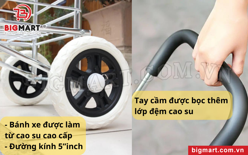 Bánh xe và tay cầm xe kéo đi chợ đa năng TL-90C