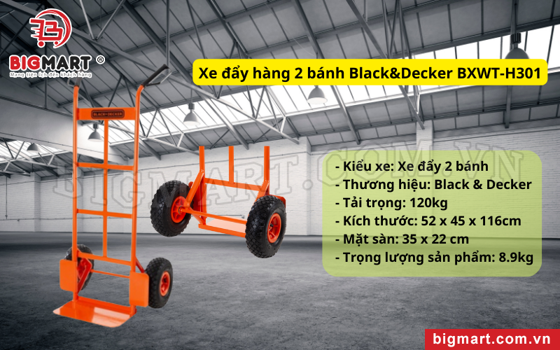 Xe đẩy hàng 2 bánh Black&Decker BXWT-H301