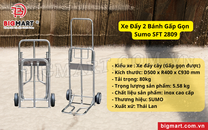 Xe Đẩy 2 Bánh Gấp Gọn Sumo SFT 2809