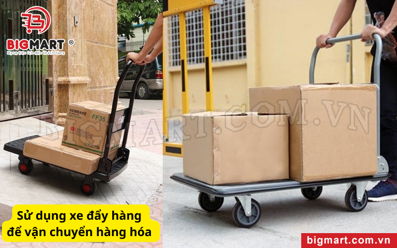 Xe đẩy hàng 600kg giúp vận chuyển hàng hóa 