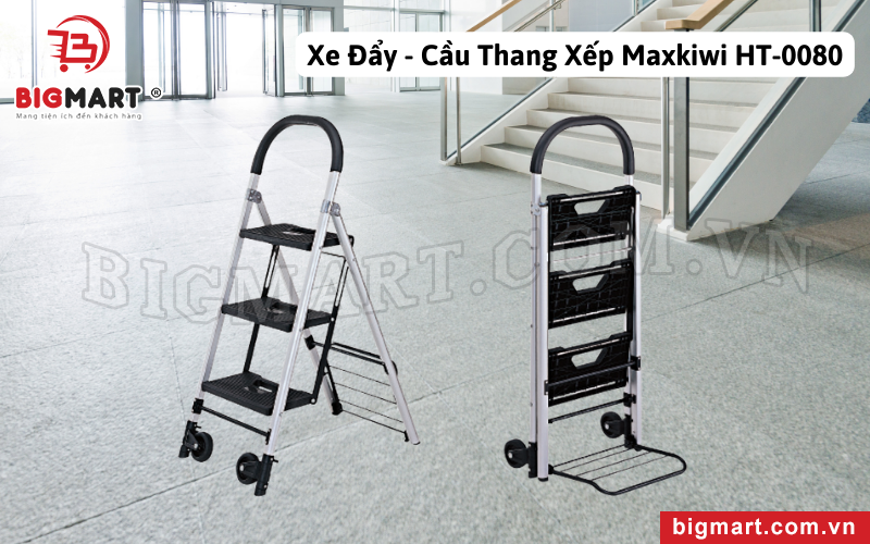 Xe Đẩy - Cầu Thang Xếp Maxkiwi HT-0080