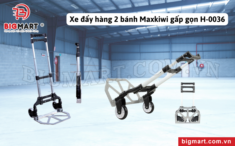 Xe đẩy hàng 2 bánh Maxkiwi gấp gọn H-0036