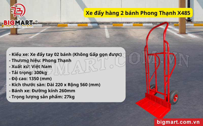 Xe đẩy hàng 2 bánh Phong Thạnh X485