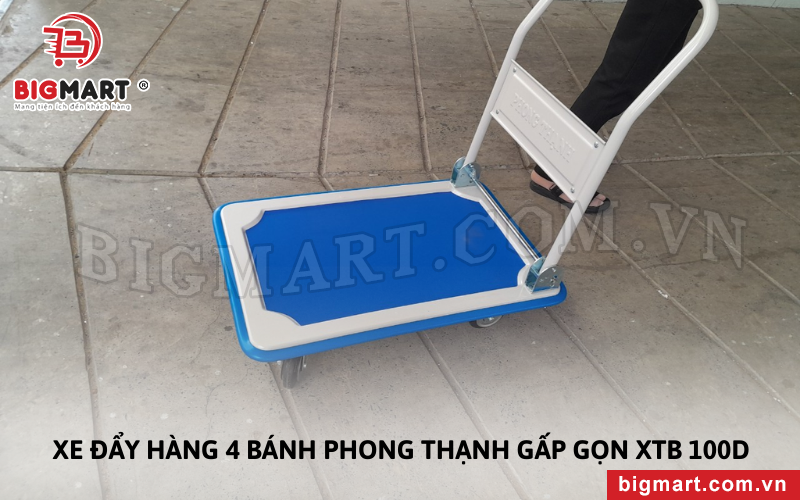 Xe Đẩy Hàng 4 Bánh Phong Thạnh Gấp Gọn XTB 100D