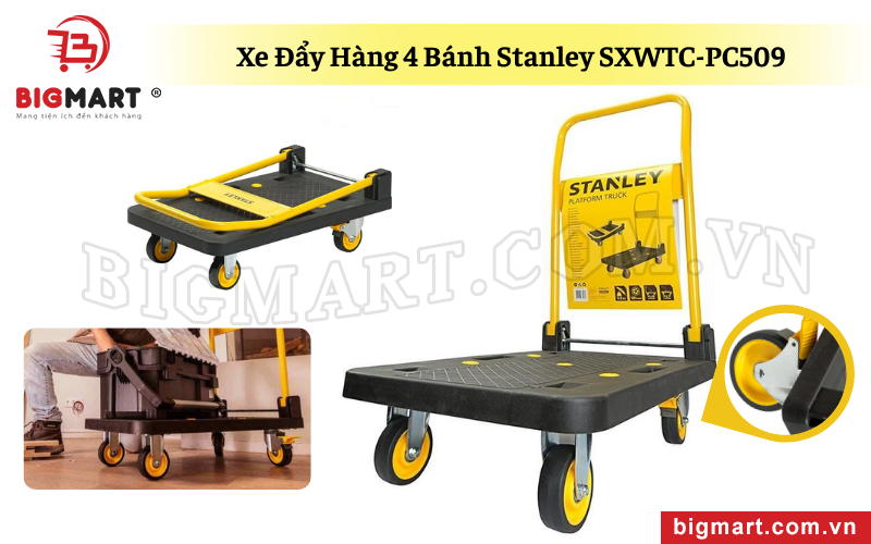 Xe Đẩy Hàng 4 Bánh Sàn Nhựa Stanley SXWTC-PC509