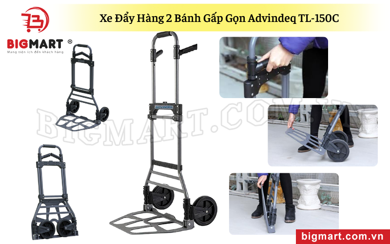 Xe Đẩy Hàng 2 Bánh Gấp Gọn Advindeq TL-150C