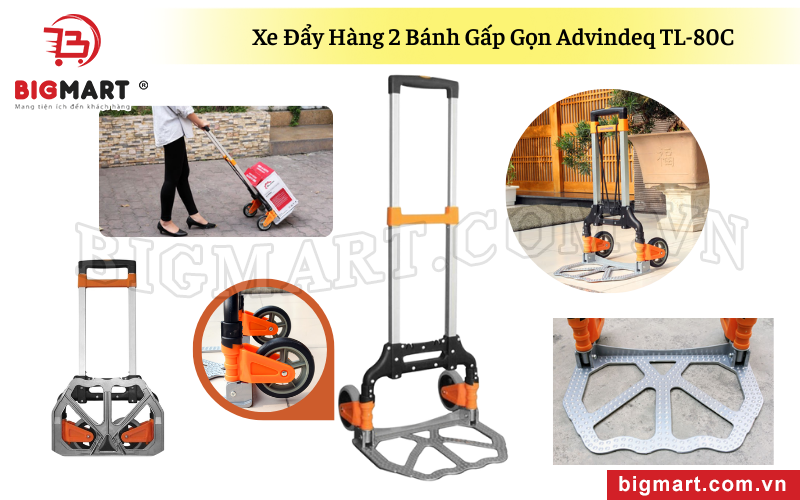 Xe đẩy 2 bánh gấp gọn Advindeq TL-80C