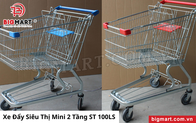 Xe Đẩy Siêu Thị Mini 2 Tầng ST 100LS