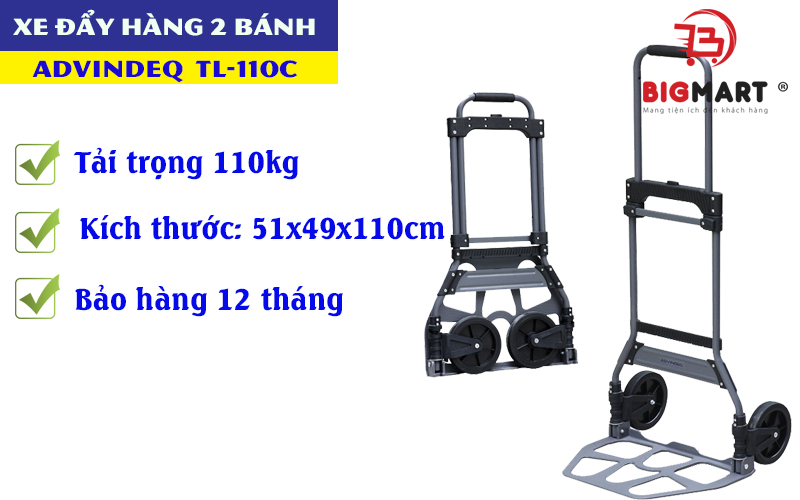 Xe đẩy hàng 2 bánh Advindeq TL-110C tải trọng 110kg