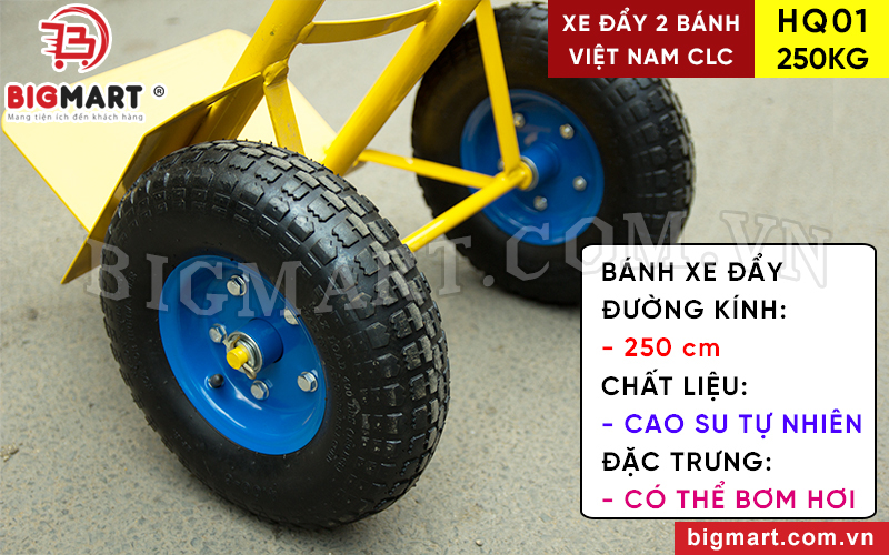 Bánh xe đẩy cao su dạng bơm hơi