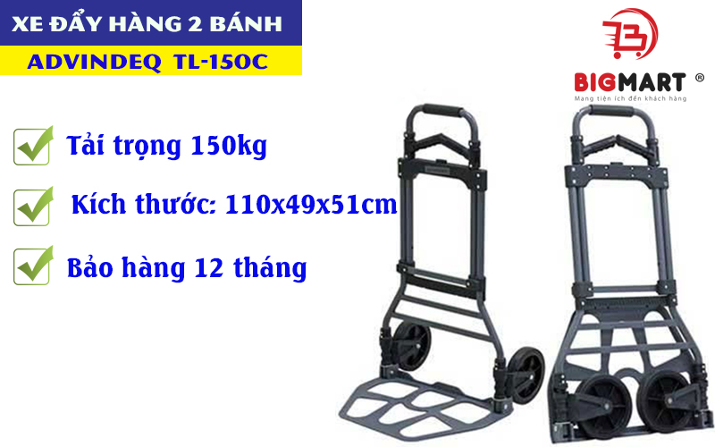 Xe đẩy hàng 2 bánh Advindeq TL-150C tải trọng 150kg