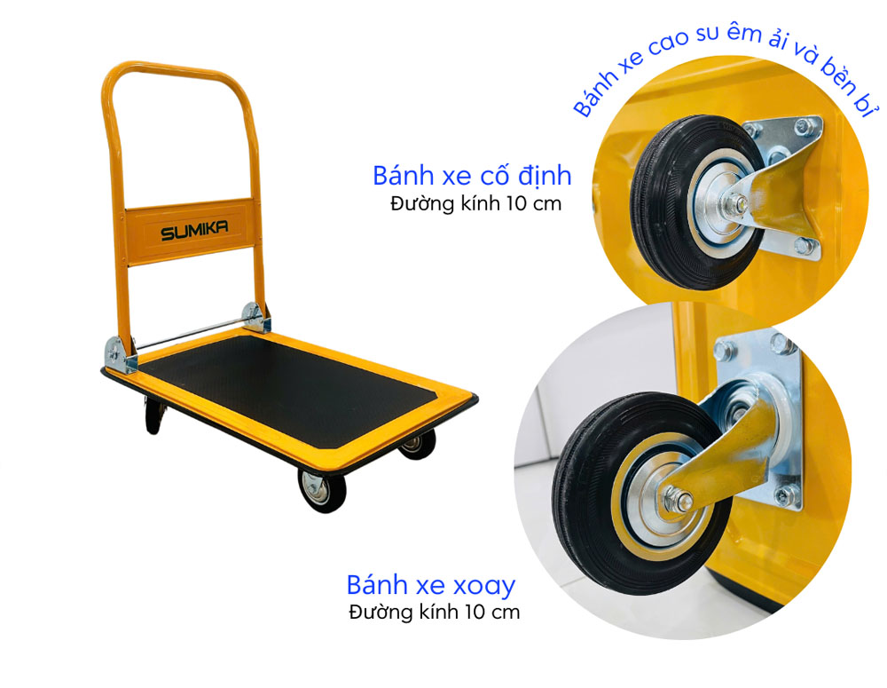 4 bánh xe cao su bám đường dễ di chuyển