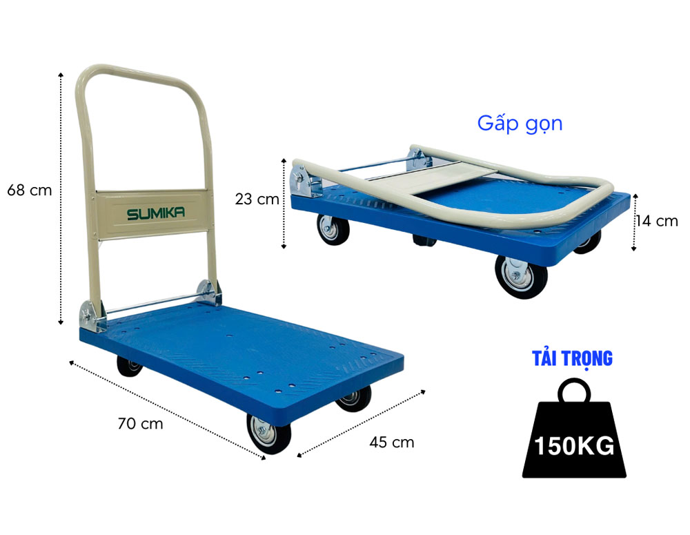 Thiết kế tay cầm dễ dàng gấp gọn