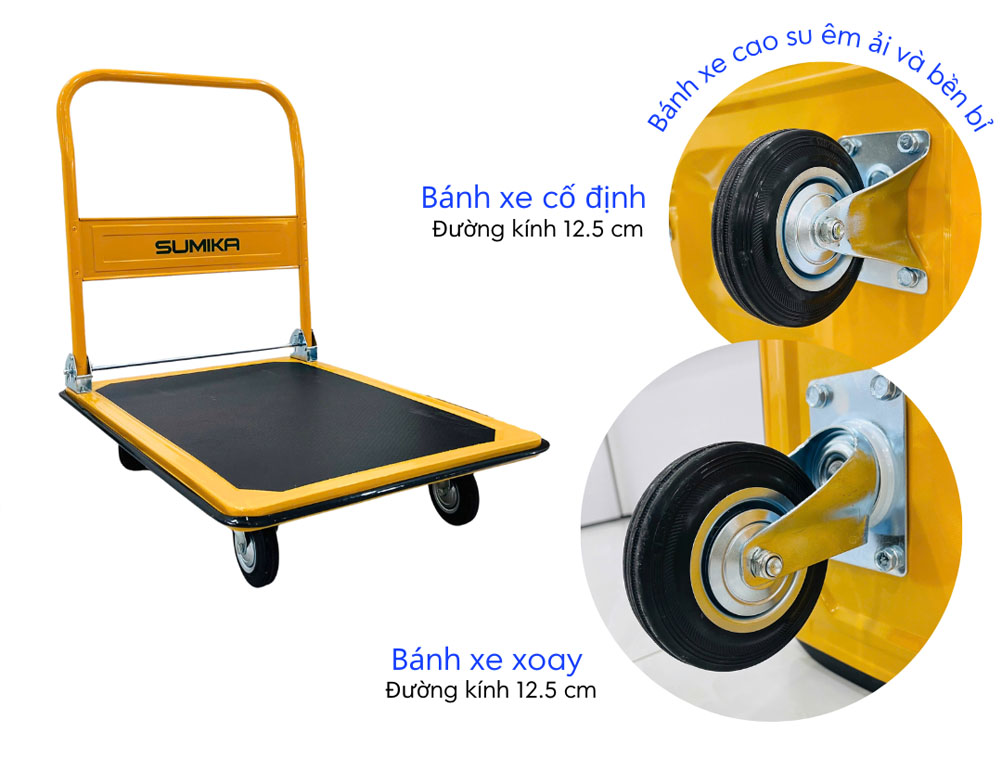 4 bánh xe cao su dễ di chuyển, bám đường