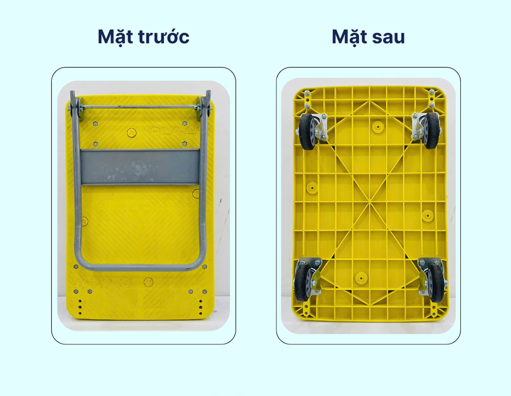 Tích hợp 4 bánh xe PU cứng cáp, bám đường
