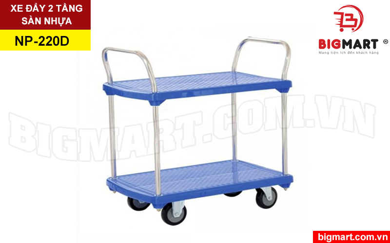 xe đẩy hàng 2 tầng sàn nhựa Sumo NP-220D