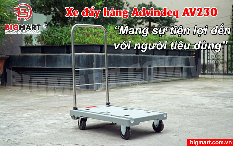 Xe đẩy hàng 4 bánh advindeq AV230 tải trọng 250kg