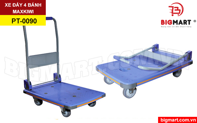 Xe đẩy hàng 4 bánh Maxkiwi PT-0090 tải trọng 150kg