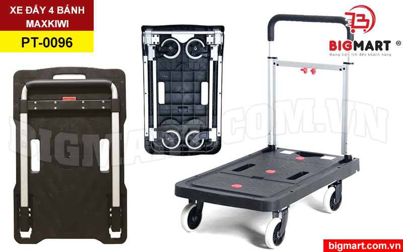 Xe đẩy hàng 4 bánh Maxkiwi PT-0096 tải trọng 100kg