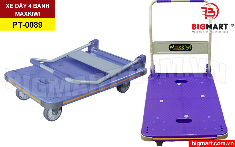 Xe đẩy hàng 4 bánh maxkiwi tải trọng 150kg