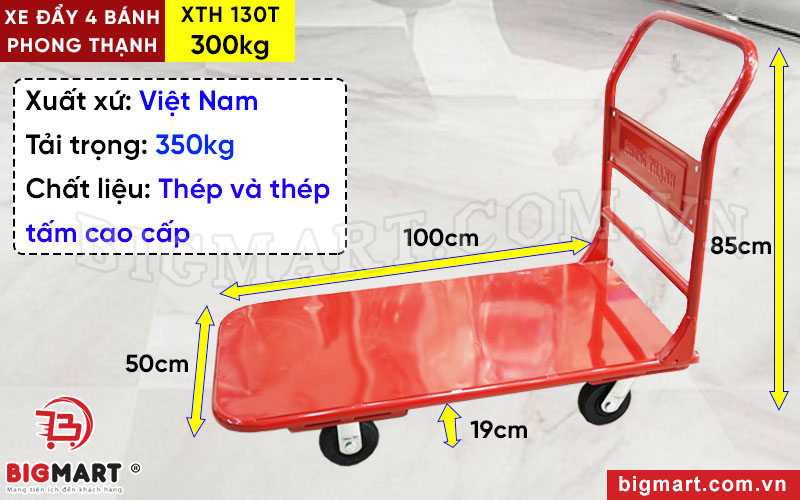 Thông số kích thước xe đẩy XTH 130T
