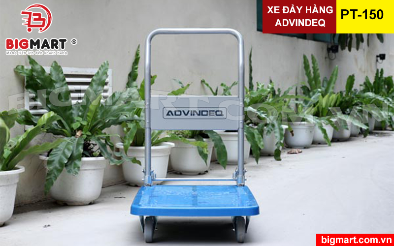 Xe đẩy hàng 4 bánh sàn nhựa Advindeq PT-150