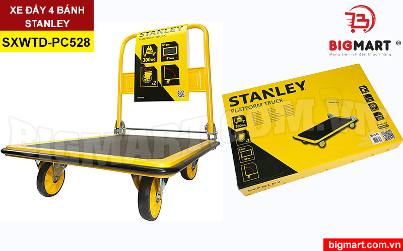 Xe đẩy hàng 4 bánh stanley SXWTD-PC528 tải trọng 300kg